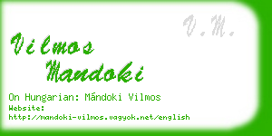 vilmos mandoki business card